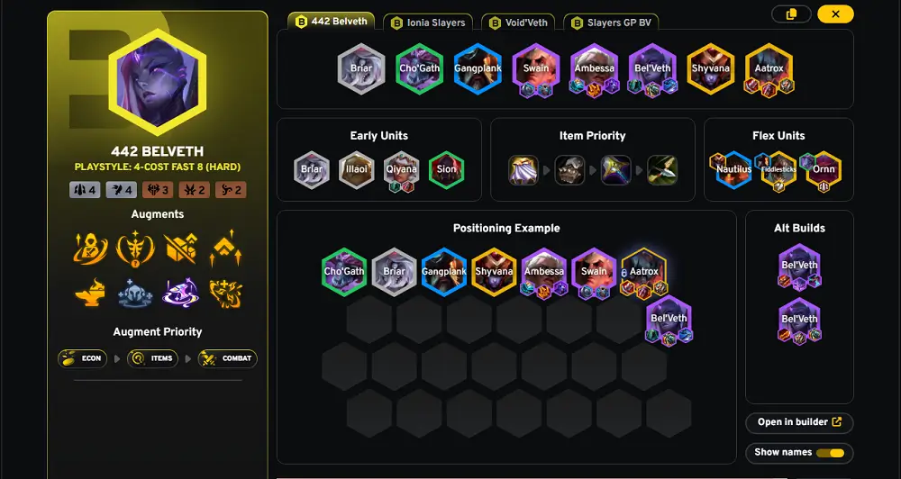 Form đội hình chuẩn LV8